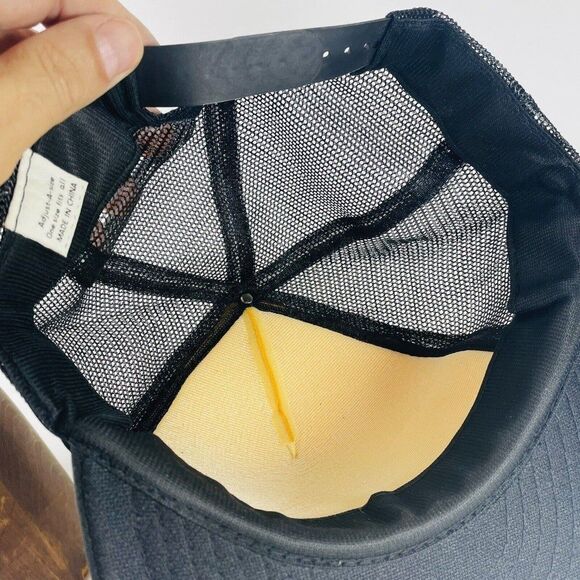 Sapp Bros Truck Stop Black Yellow Mesh Snapback Trucker Hat Cap VTG - Picture 8 of 10
